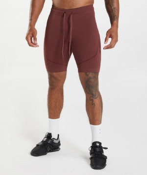 Σορτσ Gymshark 315 Seamless 1/2 ανδρικα ροζ καφε μπορντο | GR_SG5478