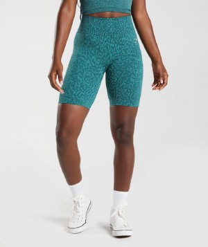 Σορτσ Gymshark Adapt Animal Seamless Cycling γυναικεια τυρκουάζ | GR_KO4704