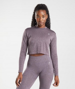 Μακρυμανικο Gymshark Adapt Animal Seamless γυναικεια μωβ | GR_YQ9708
