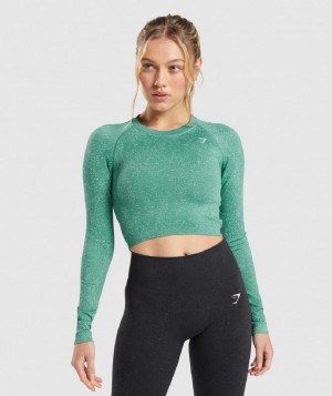 Μακρυμανικο Gymshark Adapt Fleck Seamless γυναικεια πρασινο | GR_TC4969