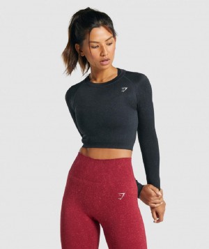 Μακρυμανικο Gymshark Adapt Fleck Seamless γυναικεια μαυρα | GR_TG5996