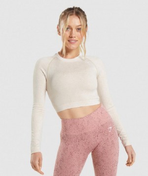 Μακρυμανικο Gymshark Adapt Fleck Seamless γυναικεια ασπρα | GR_TH9292