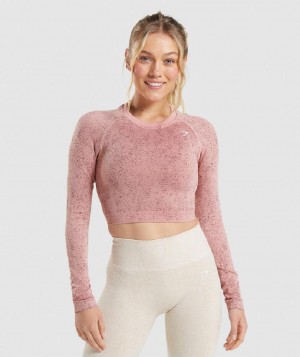Μακρυμανικο Gymshark Adapt Fleck Seamless γυναικεια ροζ | GR_YJ1339