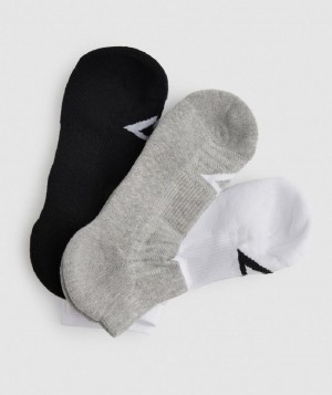 Καλτσεσ Gymshark Ankle 3pk ανδρικα ασπρα ανοιχτο γκρι μαυρα | GR_AS4639