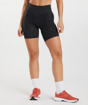 Σορτσ Gymshark Apex Seamless γυναικεια μαυρα μαυρα γκρι | GR_VV8947