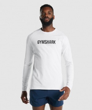 Μακρυμανικο Gymshark Apollo ανδρικα ασπρα | GR_EP4255
