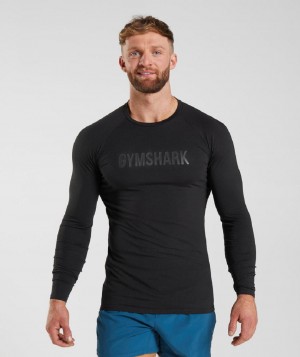 Μακρυμανικο Gymshark Apollo ανδρικα μαυρα | GR_KO1358