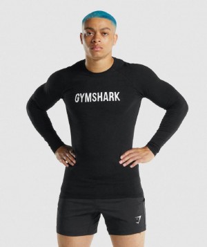 Μακρυμανικο Gymshark Apollo ανδρικα μαυρα | GR_YJ6708