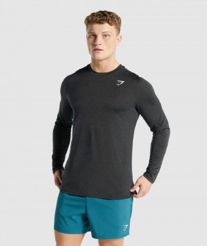 Μακρυμανικο Gymshark Arrival Marl ανδρικα μαυρα | GR_UV3647