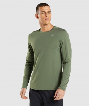 Μακρυμανικο Gymshark Arrival ανδρικα Ελιά | GR_AZ4674