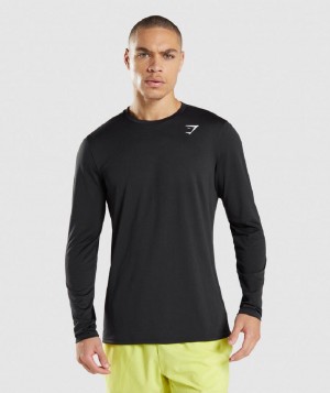Μακρυμανικο Gymshark Arrival ανδρικα μαυρα | GR_UV8822