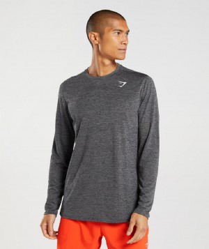 Μακρυμανικο Gymshark Arrival ανδρικα μαυρα γκρι | GR_S2920