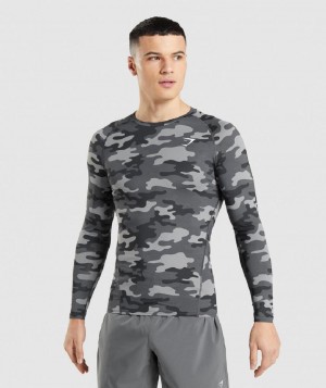 Μακρυμανικο Gymshark Element Baselayer Top ανδρικα γκρι | GR_IM5786