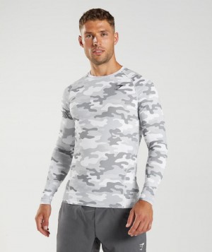 Μακρυμανικο Gymshark Element Baselayer Top ανδρικα ανοιχτο γκρι | GR_O4613