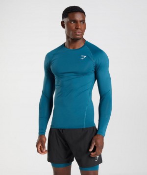 Μακρυμανικο Gymshark Element Baselayer ανδρικα μπλε | GR_BO5778