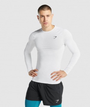 Μακρυμανικο Gymshark Element Baselayer ανδρικα ασπρα | GR_CR5615