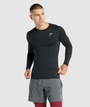 Μακρυμανικο Gymshark Element Baselayer ανδρικα μαυρα | GR_KO8909