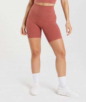 Σορτσ Gymshark Elevate Cycling γυναικεια ροζ καφε | GR_QX5816