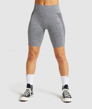 Σορτσ Gymshark Flex Cycling γυναικεια γκρι ροζ | GR_AZ6370