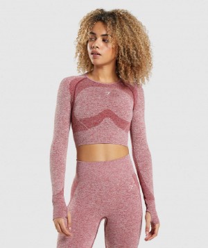 Μακρυμανικο Gymshark Flex Sports γυναικεια μπορντο | GR_V9734