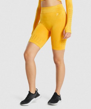 Σορτσ Gymshark Glow Seamless γυναικεια κίτρινα | GR_EC9220