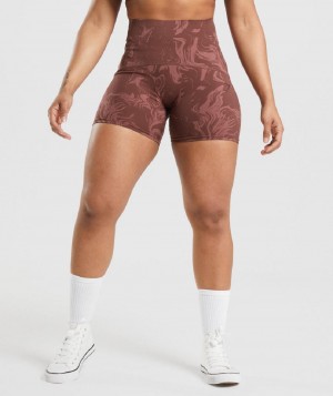 Σορτσ Gymshark Gs Power High Rise γυναικεια ροζ καφε | GR_MI3187