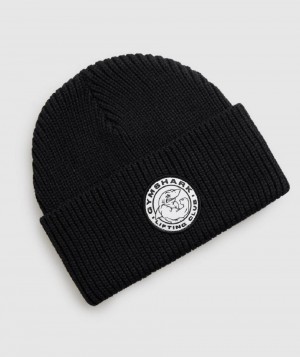 καπελα Gymshark Legacy Deep Cuff Beanie γυναικεια μαυρα | GR_YJ8118