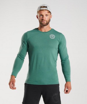 Μακρυμανικο Gymshark Legacy ανδρικα πρασινο | GR_YJ1794