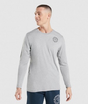 Μακρυμανικο Gymshark Legacy ανδρικα ανοιχτο γκρι | GR_YJ1117