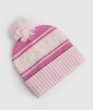 καπελα Gymshark Pom Beanie γυναικεια ροζ ροζ ασπρα | GR_NN2650