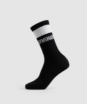 Καλτσεσ Gymshark Premium Jacquard Single ανδρικα μαυρα ασπρα | GR_N8174