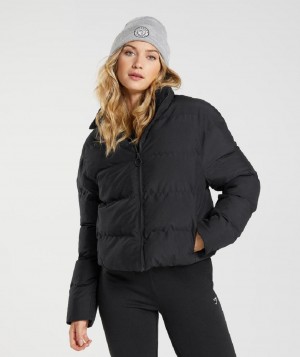 Μπουφαν Gymshark Puffer γυναικεια μαυρα | GR_NN2097