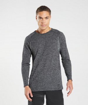 Μακρυμανικο Gymshark Retake Seamless ανδρικα μαυρα ασπρα | GR_AS2414