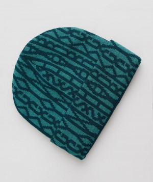 καπελα Gymshark Reversable Jacquard Beanie γυναικεια τυρκουάζ μπλε | GR_YQ3912