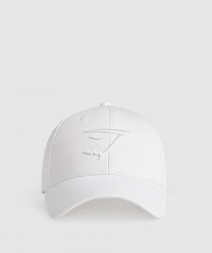 καπελα Gymshark Sharkhead ανδρικα ασπρα | GR_YQ4391