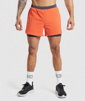 Σορτσ Gymshark Speed Evolve 5" 2 In 1 ανδρικα πορτοκαλι | GR_MI4110