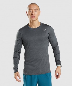 Μακρυμανικο Gymshark Speed ανδρικα μαυρα γκρι | GR_SG8346