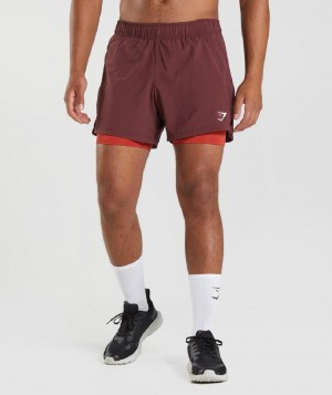 Σορτσ Gymshark Sport 5" 2 In 1 ανδρικα μπορντο κοκκινα | GR_K4932