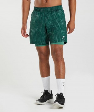Σορτσ Gymshark Sport 7" 2 In 1 ανδρικα πρασινο | GR_XC8555