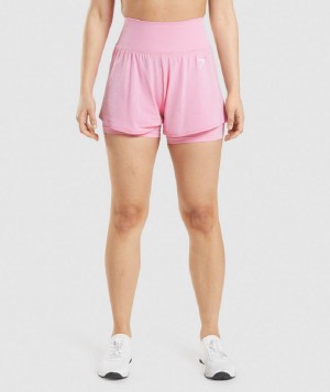 Σορτσ Gymshark Vital Seamless 2.0 2-in-1 γυναικεια ροζ | GR_TC1878