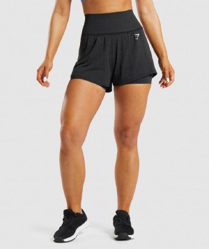 Σορτσ Gymshark Vital Seamless 2.0 2-in-1 γυναικεια μαυρα | GR_YJ5292
