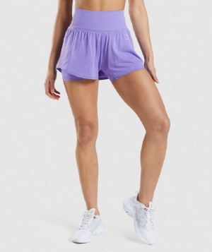 Σορτσ Gymshark Vital Seamless 2.0 2-in-1 γυναικεια ανοιχτο μωβ | GR_AS2677