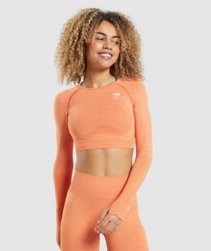 Μακρυμανικο Gymshark Vital Seamless 2.0 γυναικεια βερίκοκο πορτοκαλι | GR_EP5760