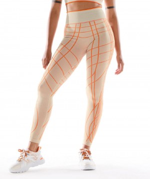 Κολαν Gymshark Wtflex Linear Seamless γυναικεια γκρι πορτοκαλι ασπρα | GR_SU5217