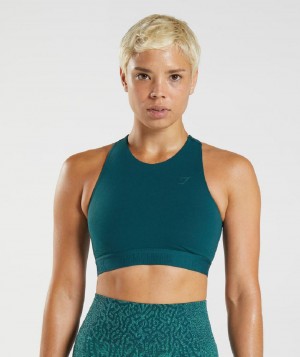Αθλητικο Σουτιεν Gymshark 315 Performance High Neck γυναικεια τυρκουάζ μπλε | GR_R1717