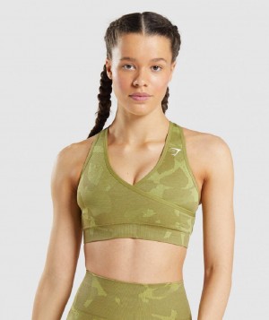 Αθλητικο Σουτιεν Gymshark Adapt Camo Seamless γυναικεια πρασινο | GR_SU8293