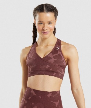 Αθλητικο Σουτιεν Gymshark Adapt Camo Seamless γυναικεια ροζ καφε | GR_QX9892