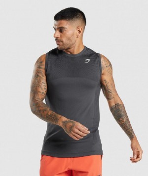 αμανικα μπλουζακια Gymshark Apex Seamless ανδρικα μαυρα γκρι μαυρα | GR_TH3793