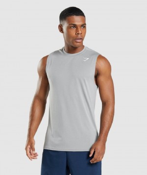 αμανικα μπλουζακια Gymshark Arrival Sleeveless ανδρικα γκρι | GR_EG4077