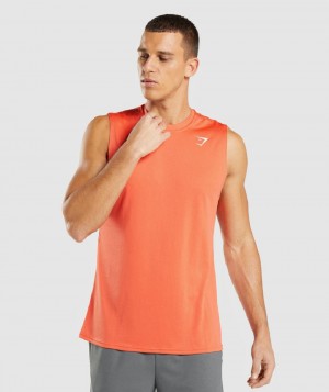 αμανικα μπλουζακια Gymshark Arrival Sleeveless ανδρικα πορτοκαλι | GR_XC1005